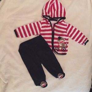 Baby Starters Sock Monkey Hooded Jacket with Pants